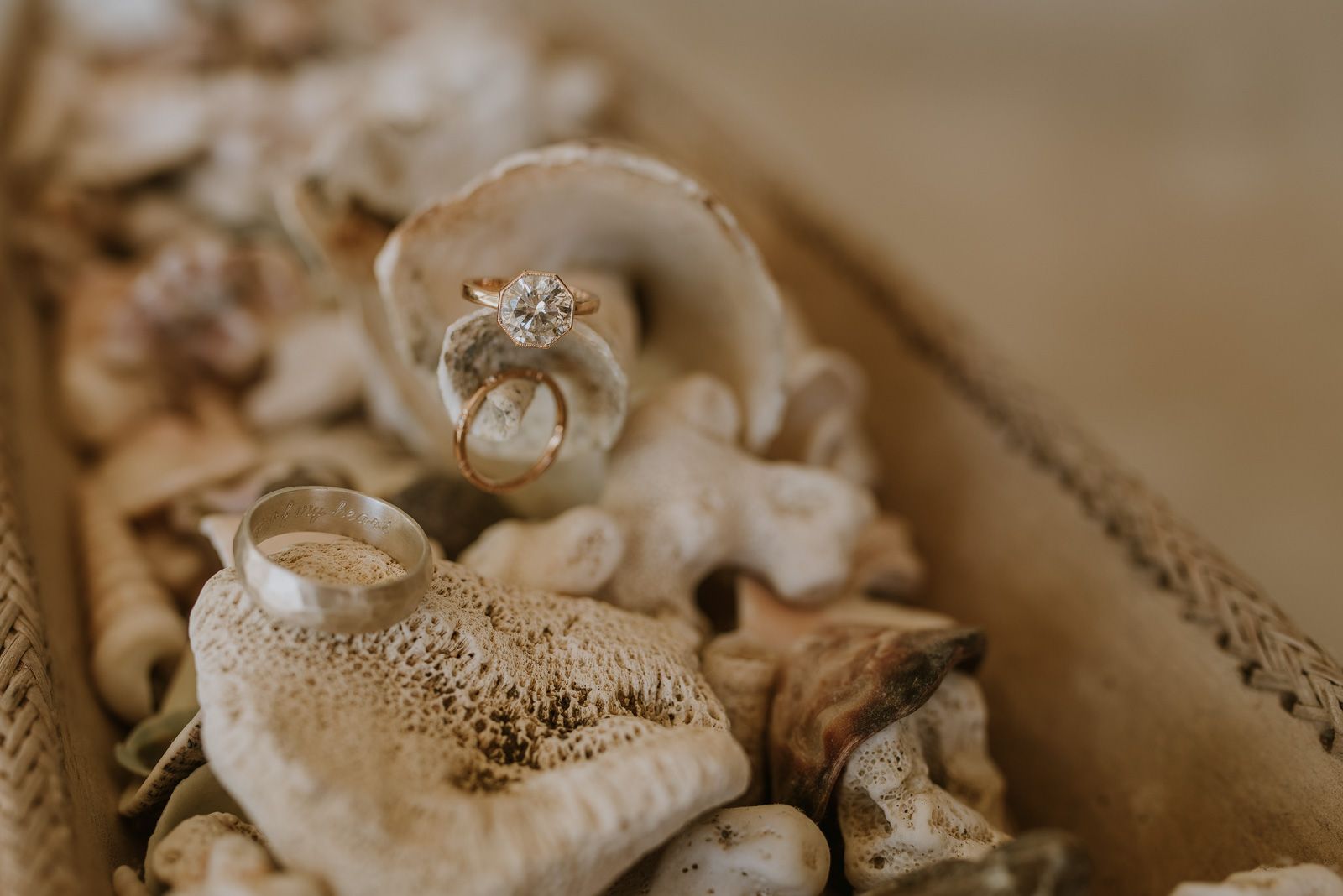 detalle de los anillos de la boda