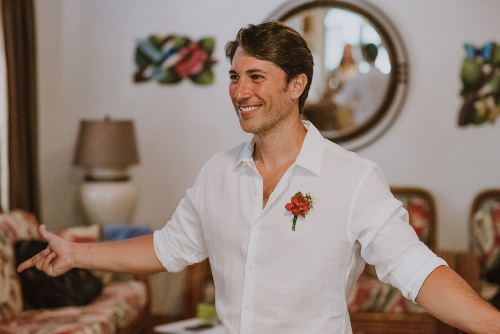 novio durante los preparativos